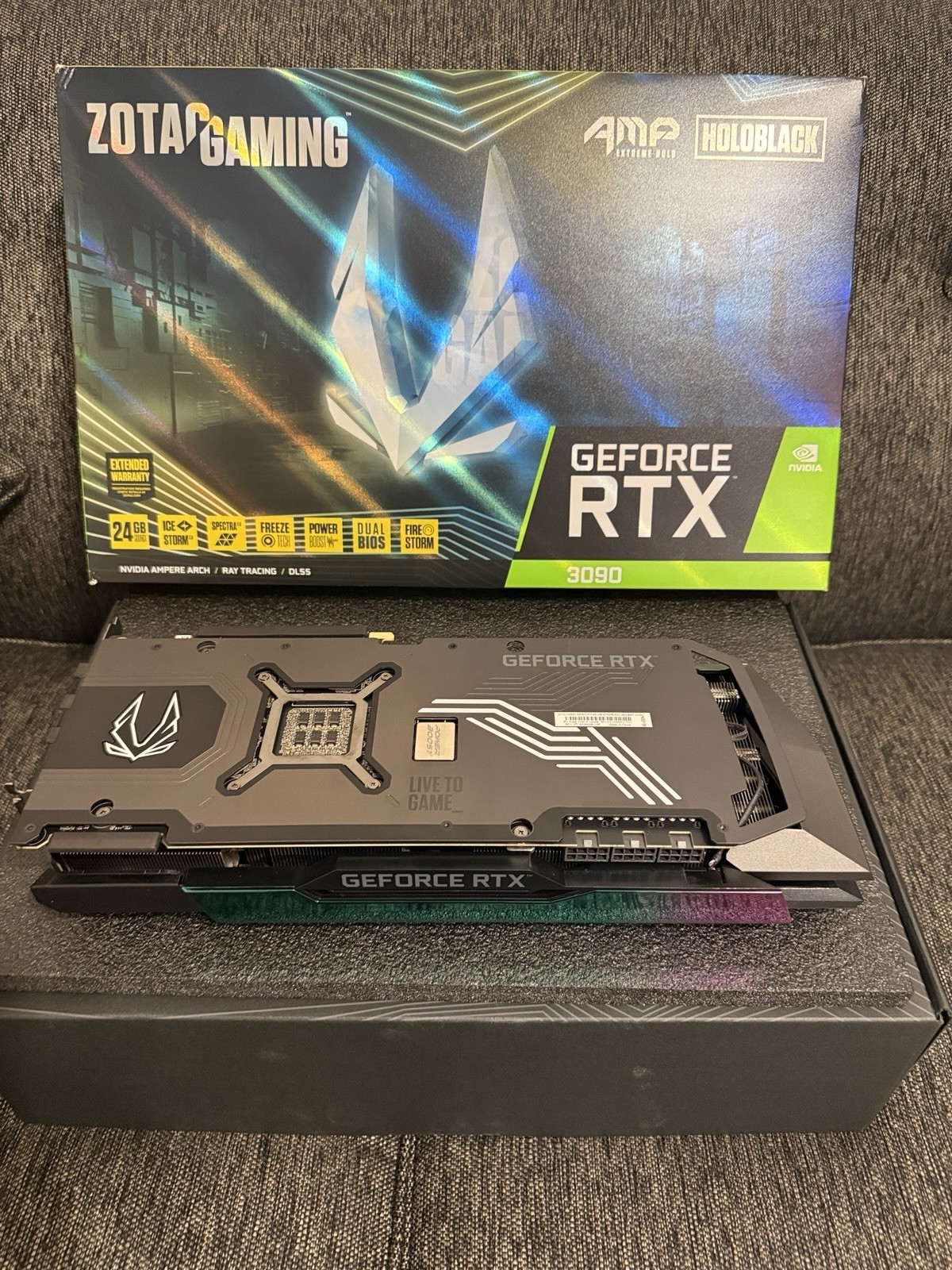 ZOTAC GeForce RTX 3090 AMP Extreme Holo 24GB GDDR6X GPU Box Tested COMPLETE