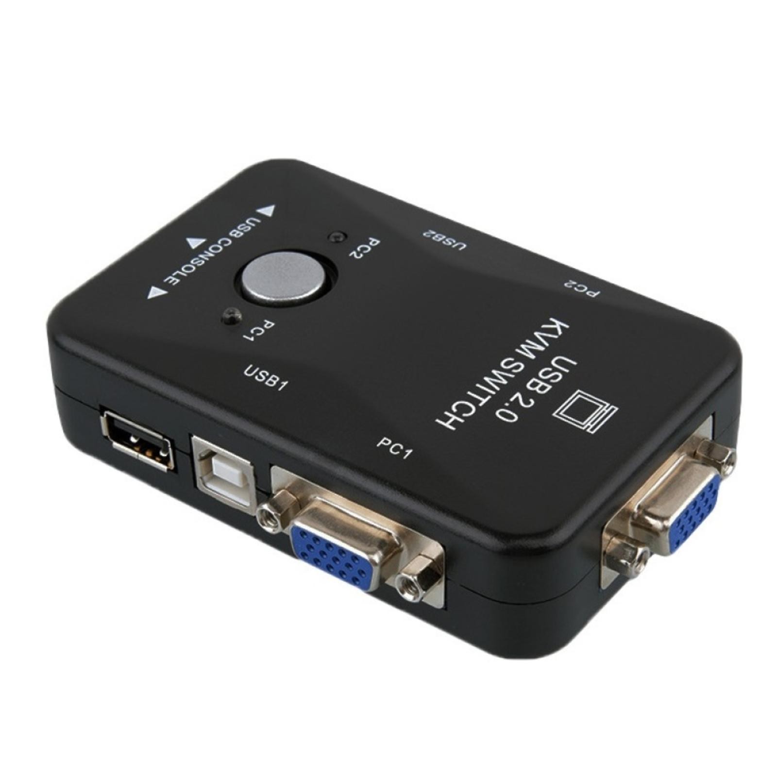 New Dual Port USB VGA KVM Switch Box Convertor For Mouse Keyboard Monitor Screen