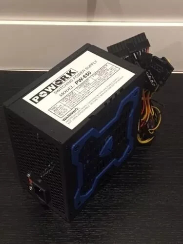 Brand NEW--Powork 650w-MAX BLUE 12cm Fan ATX Power Supply 20+4Pin SATA & PCIe