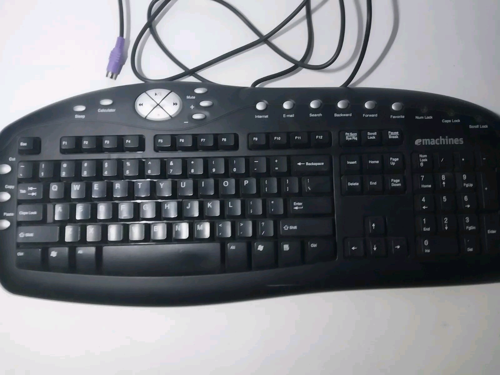 eMachines KB-0108 PS/2 Black Desktop 18 Hot Key Multimedia Keyboard