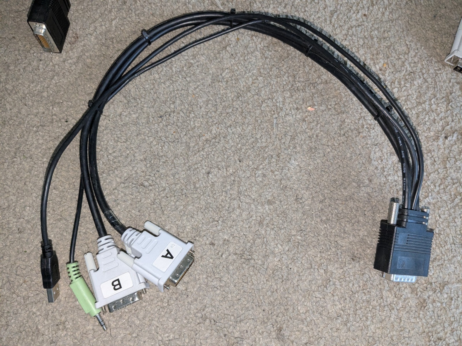 LFH-60 60-Pin Male to Dual DVI-D USB Audio Breakout Cable Dual Monitor Adapter