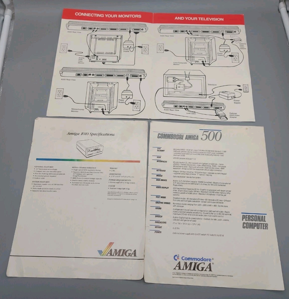 VINTAGE COMMODORE 1902A  AMIGA 501  AMIGA 1010 AMIGA 500 LOT