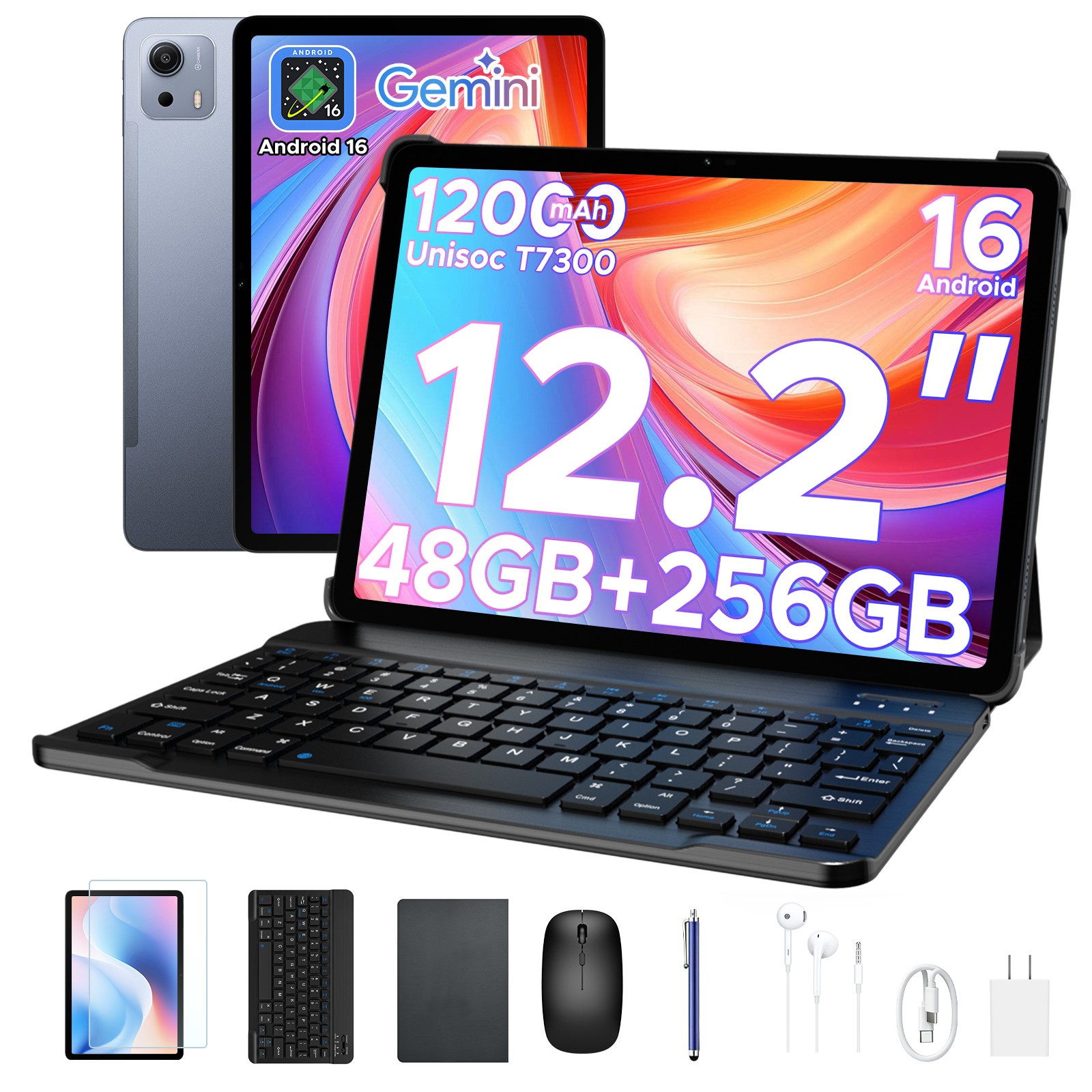 2026 P12Plus Android 16 Tablet 12,2 Inch 48GB+256GB 12000mAh T7300 Octa-Core New