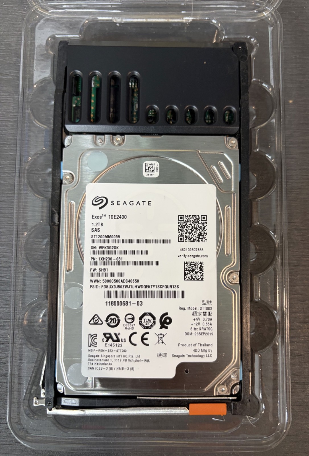 EMC 10E2400 1.2TB 10K 12G SAS 2.5'' HARD DRIVE UNITY DAE 005052731 118000681-03