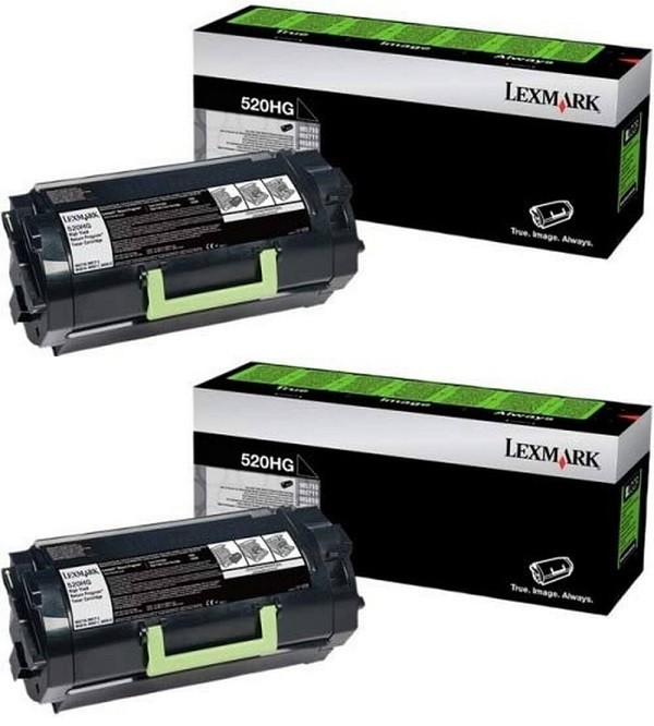2 Genuine Sealed Lexmark 520HG High Yield Toners MS710 711 810 811 812 520HA