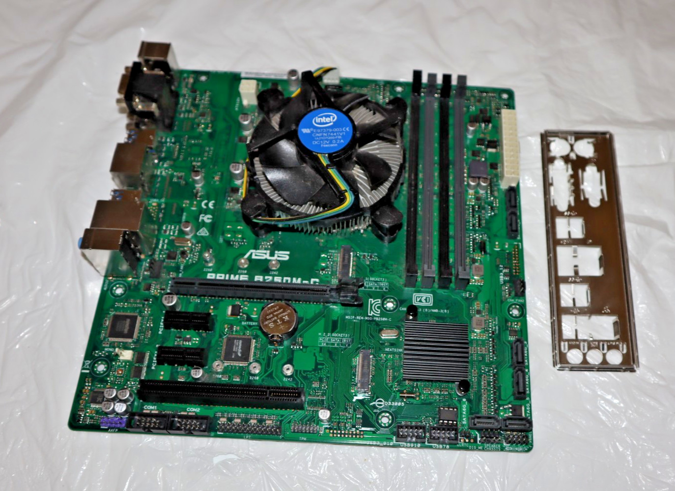 ASUS Motherboard PRIME B250M-C Intel G4560+ LGA 1151 DDR4 mATX + Fan +I/O Shield