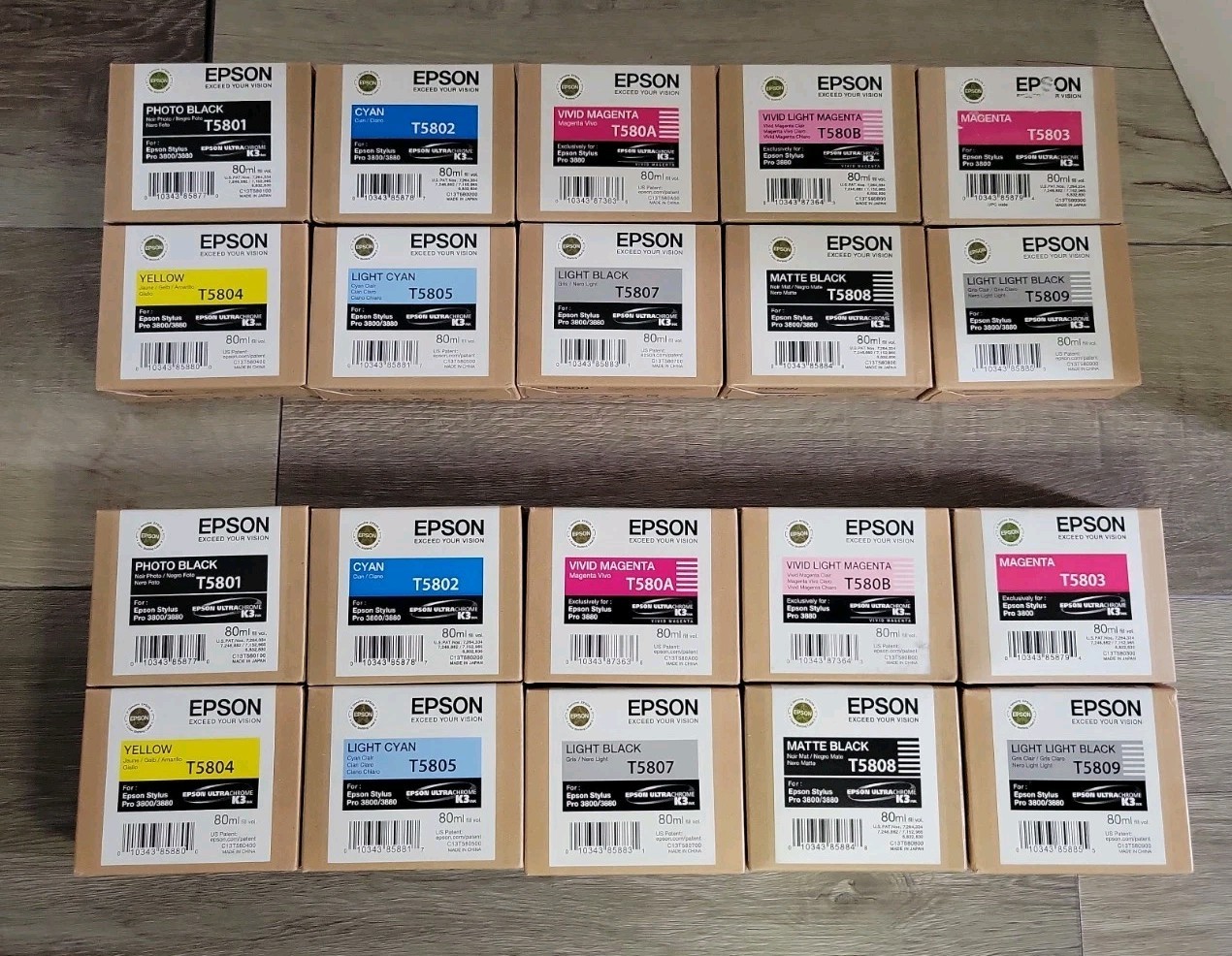 Genuine Epson Stylus Pro 3880 / 3800 Ink Toner T5801/2/3/4/5/7/8/9 T580A T580B