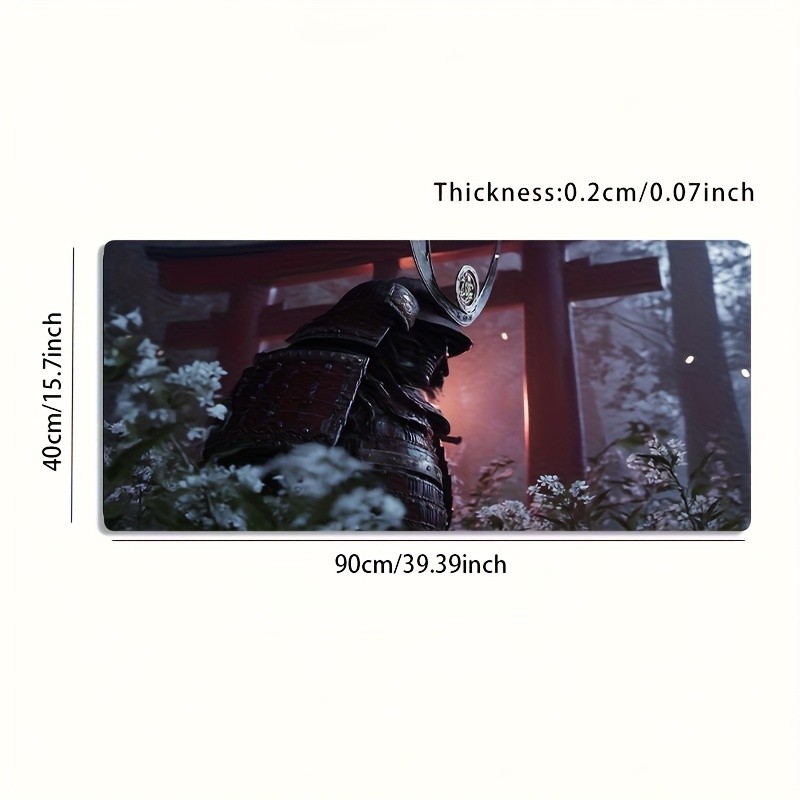1pc Large-sized Esports Gaming Mouse Pad Featuring a Cherry Blossom Samurai Di