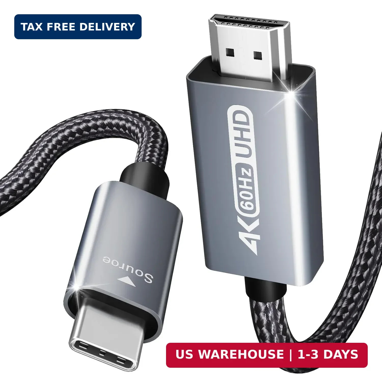BENFEI USB C to HDMI 6 Feet Cable [4K@60Hz, Aluminum Shell, Nylon Braided], USB