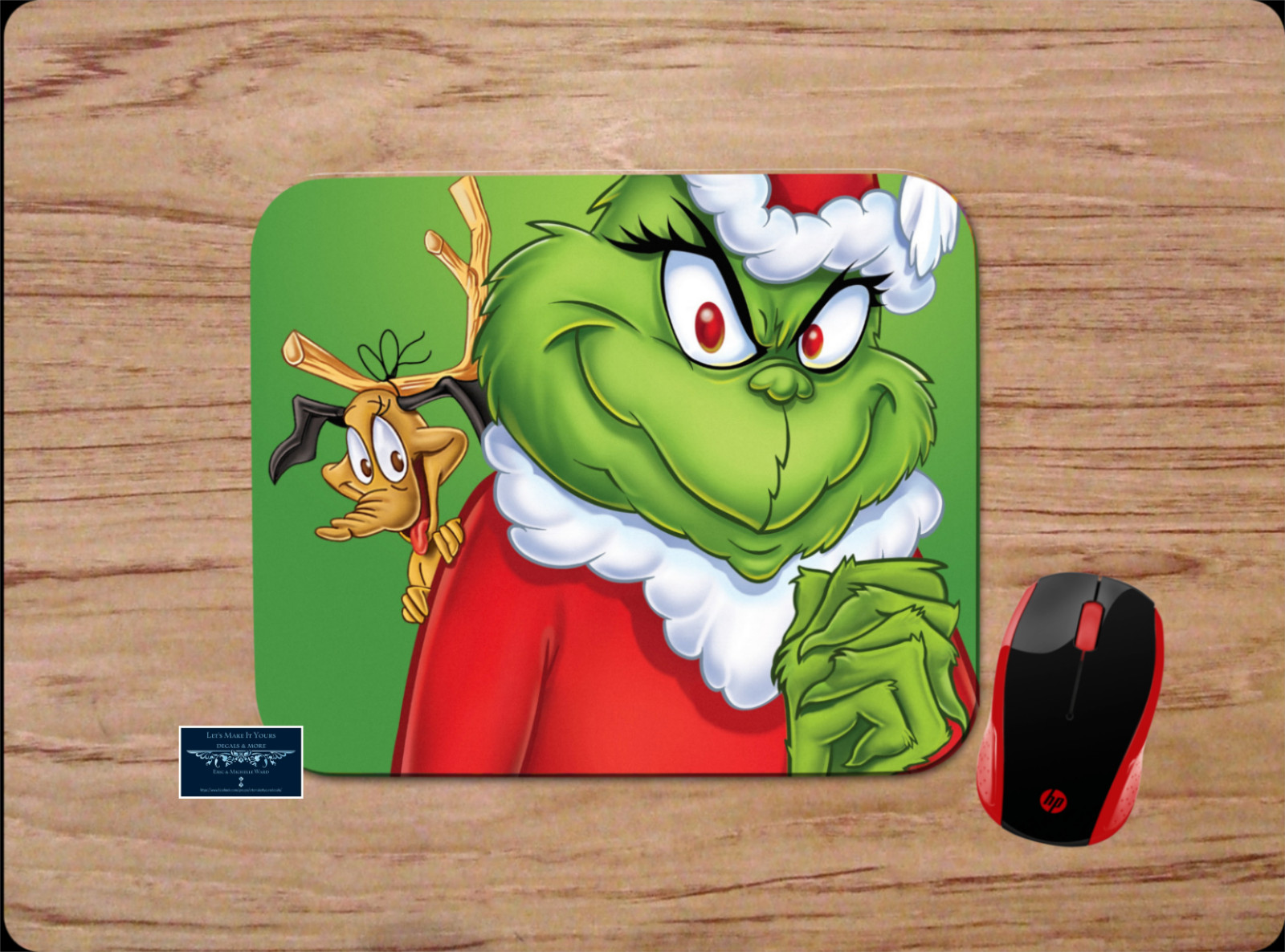 DR SEUSS THE GRINCH MAX CHRISTMAS SANTA MOUSE PAD MAT SCHOOL HOME OFFICE GIFT