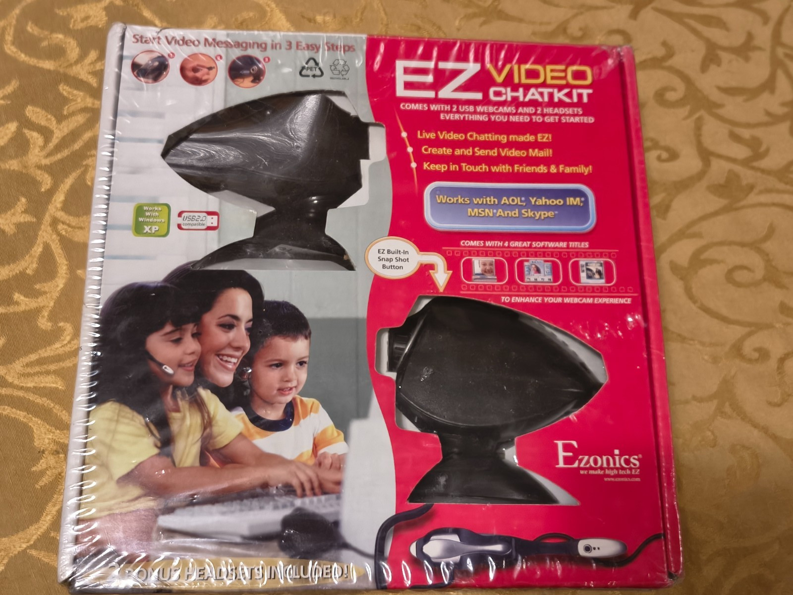 EZ Video Chatkit Ezonics Video Chat Kit Web Cam Camera Headsets VTG Y2K Tech New