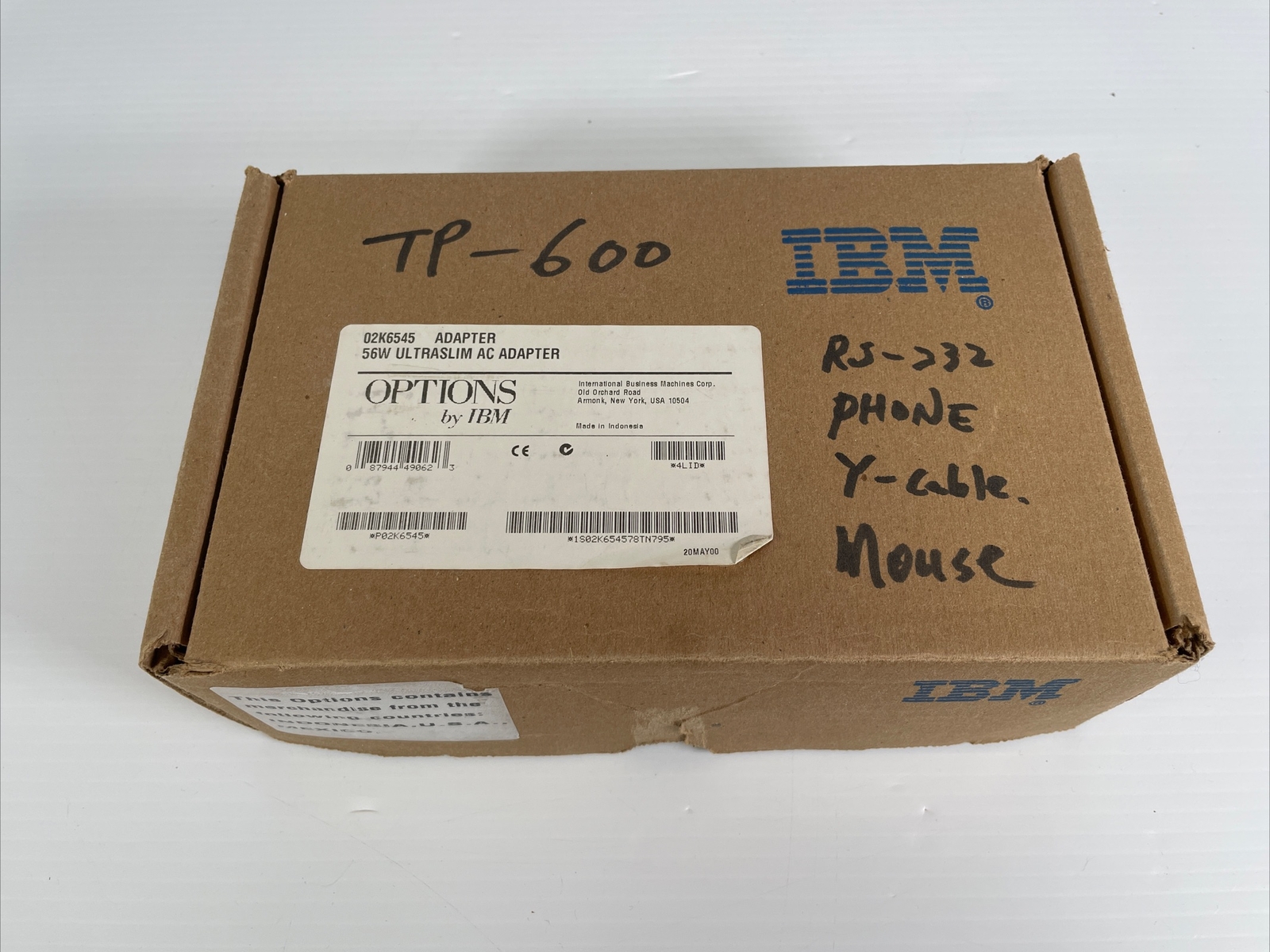 IBM Thinkpad 56W Ultraportable AC Power Adapter 02K6880 w/ Cord And Extras