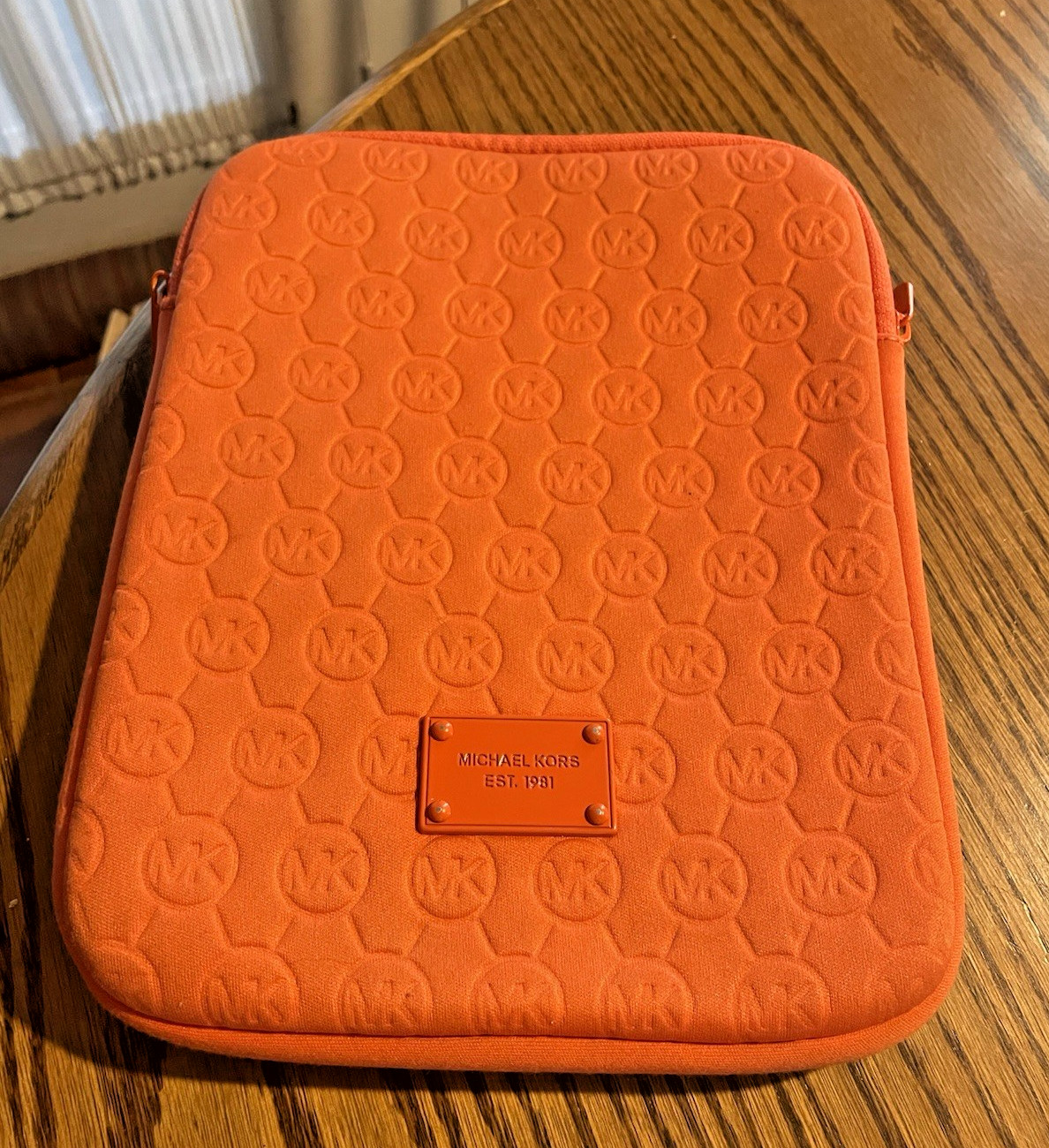 Michael Kors ipad tablet sleeve cover orange neoprene
