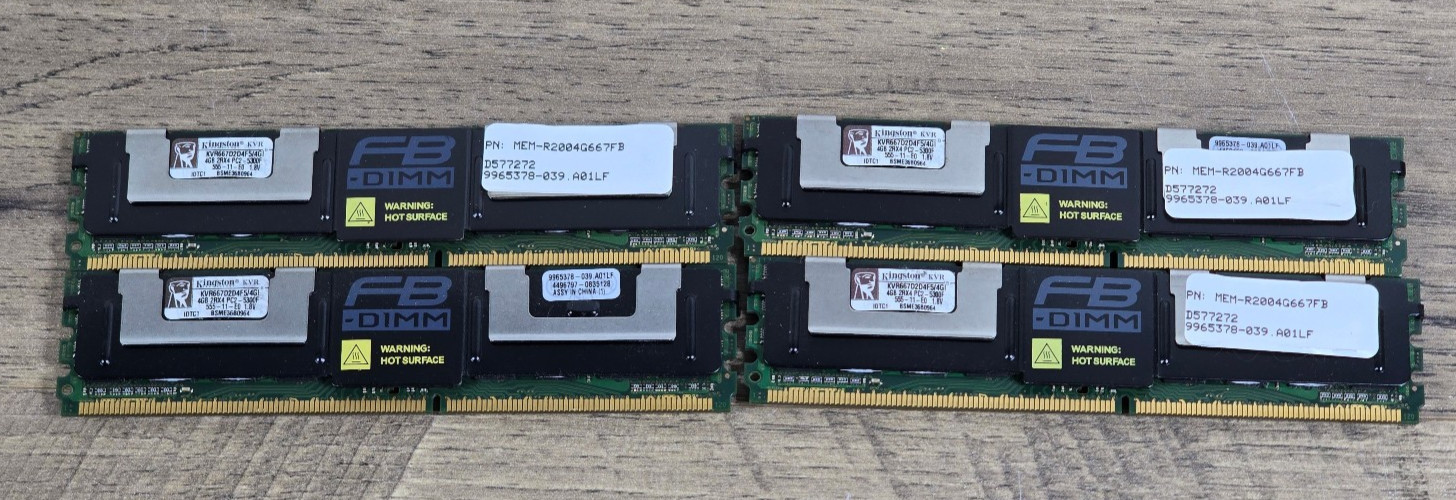 16GB 4x4GB Kingston KVR667D2D4F5/4GI PC2-5300F 555-11-E0