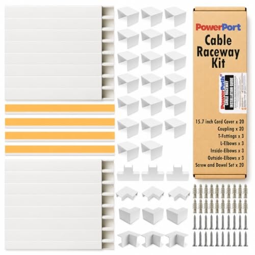 315 in Paintable PVC Cable Raceway Kit with 32 Connectors, 20 Pack