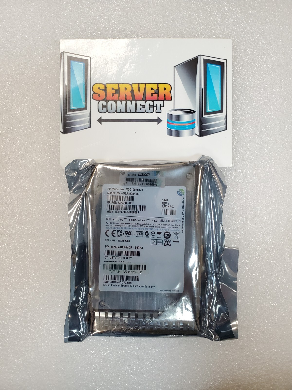 NEW SEALED BAG -- 636458-001 HP 100GB 3G SATA 2.5" SFF SC SSD HDD MO0100EBTJT
