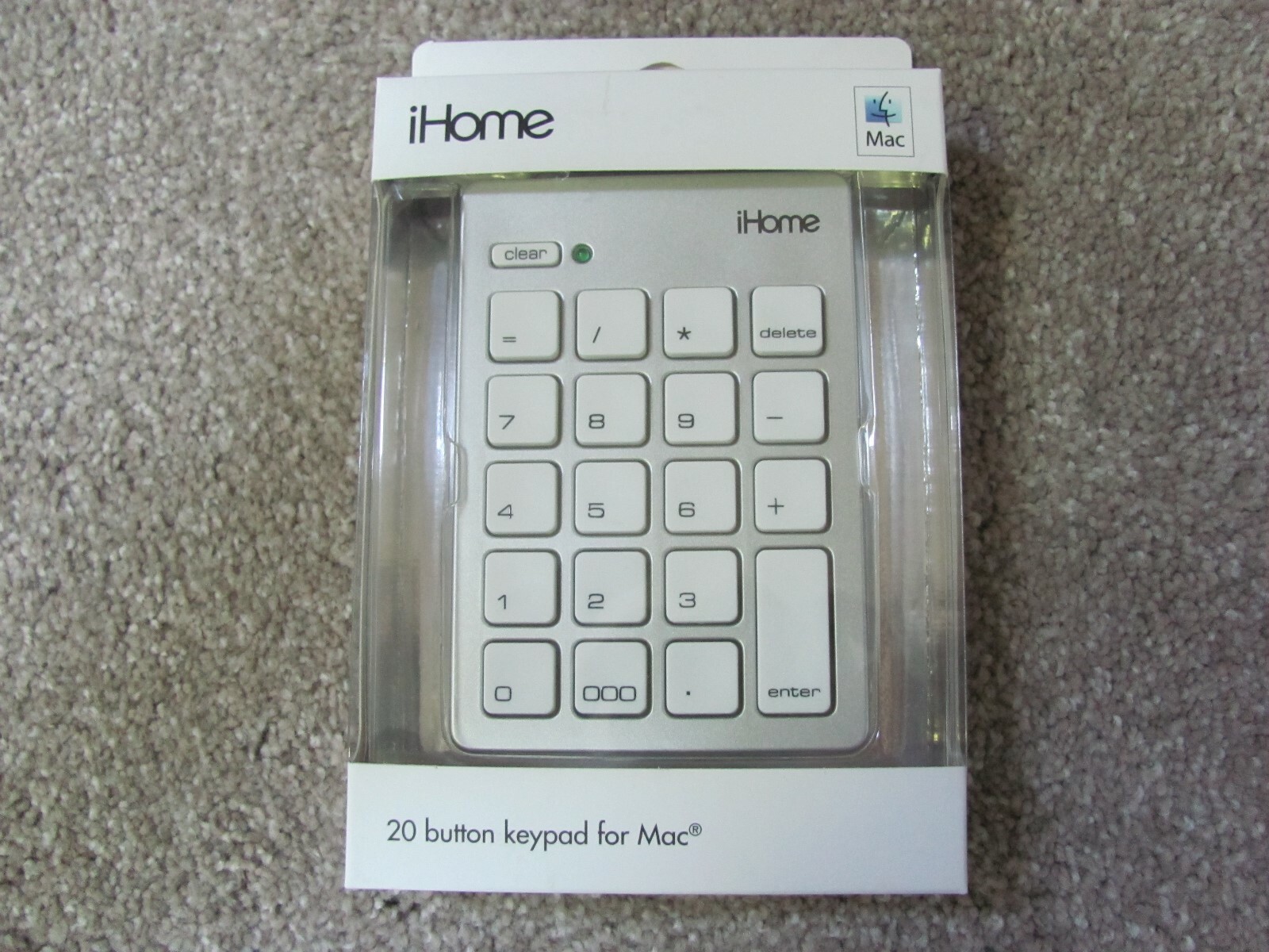 Brand New iHome Wired USB Numeric 20 Button Keypad for Mac (IMAC-A210S)