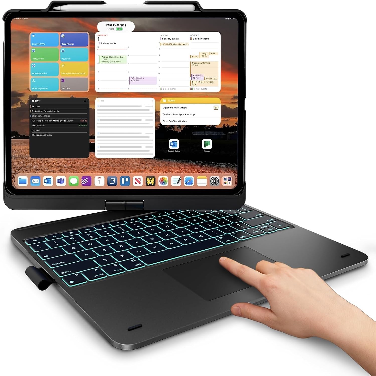 typecase Flexbook Touch iPad Air 13 M4 M3 M2 Keyboard Case Trackpad 360° Backlit