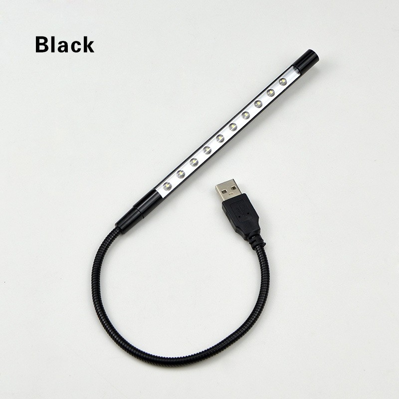 10 LED USB Keyboard Light night Flexible Lamp for Reading Notebook Laptop Plug