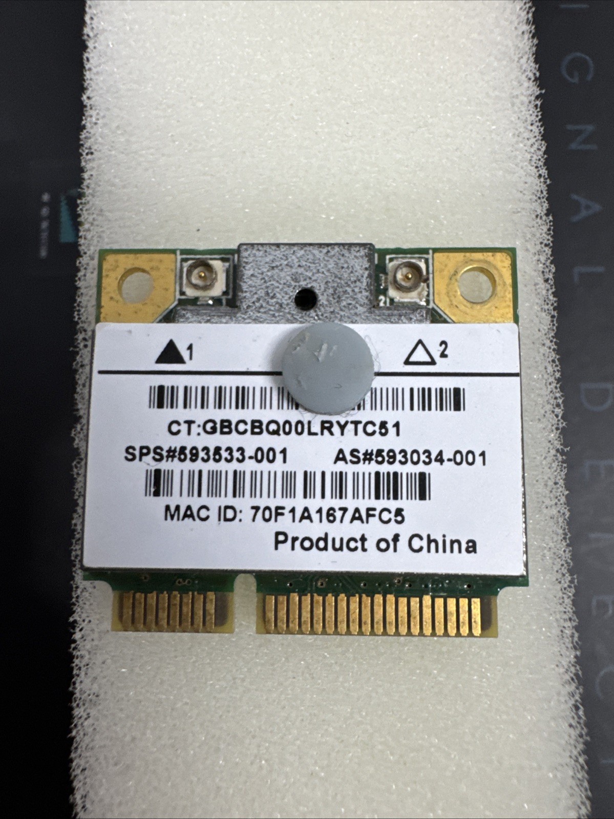 HP OEM 593533-001 RTL8191SE 802.11b/g/n WLAN PCIe Half WN6605LH