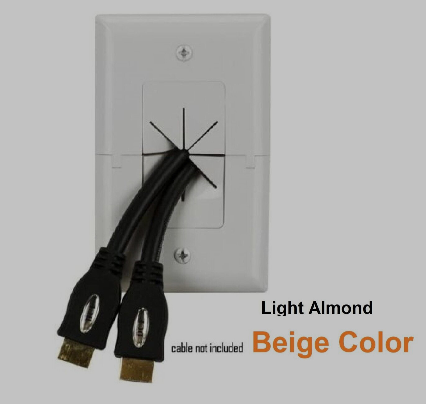 Split Wall Plate With Flexible Opening Almond-Beige Qty 1 NEW