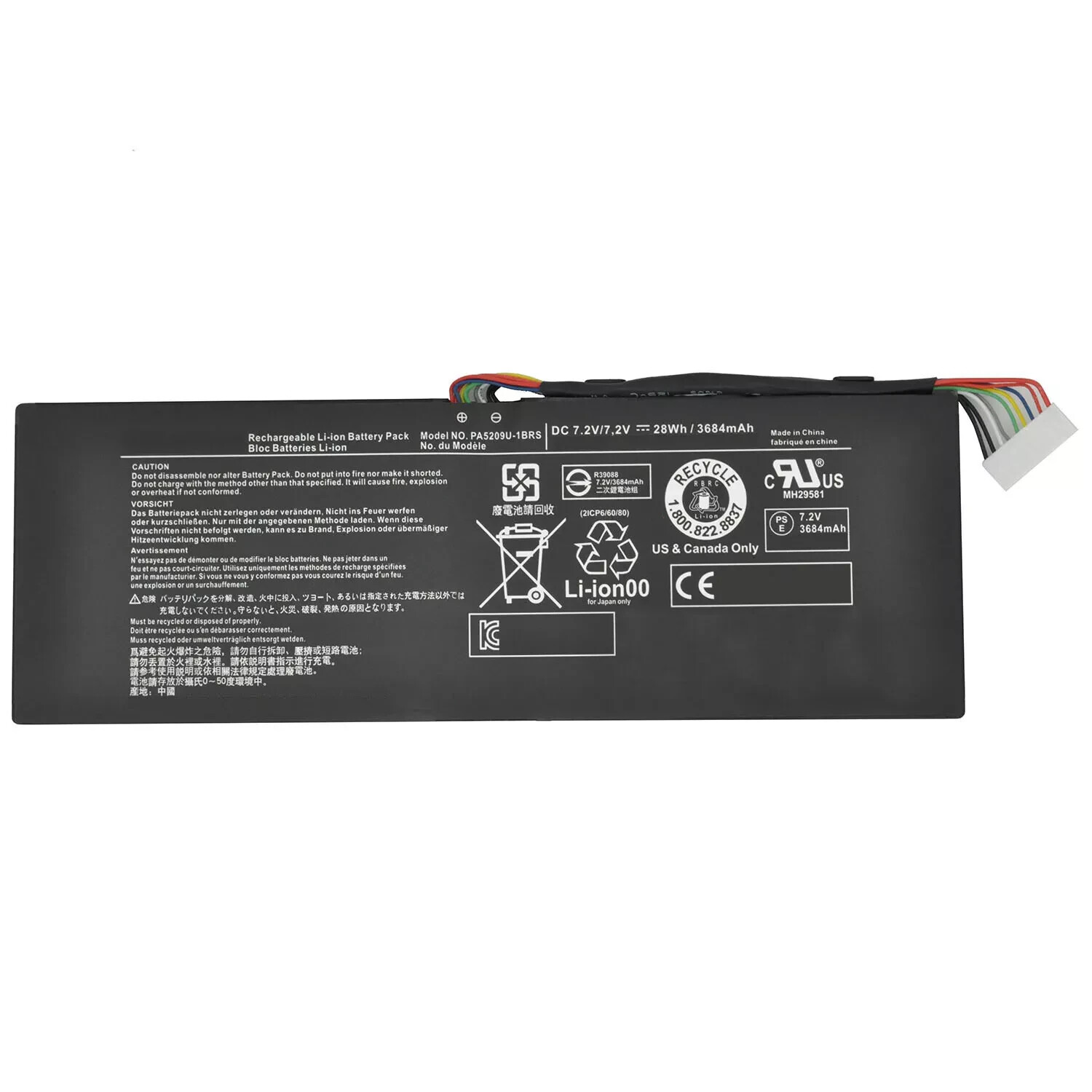 Genuine PA5209U-1BRS Battery fr Toshiba Satellite L10-B003 L10W L10W-C L15W-B130