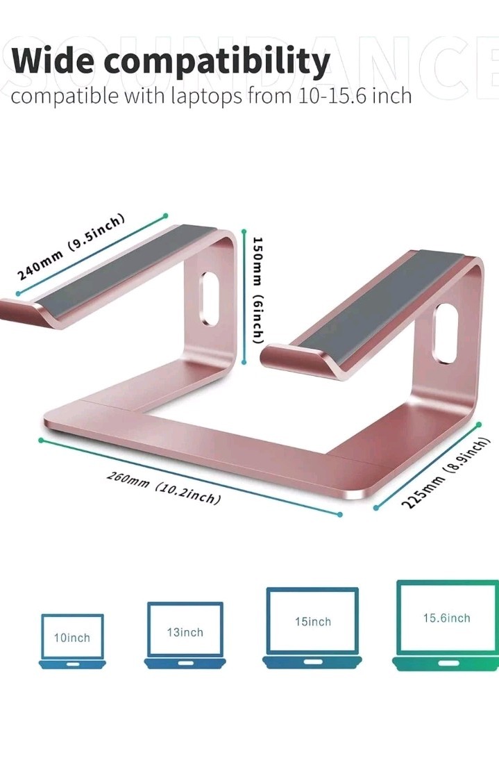 Laptop Stand, Aluminum Computer Riser, Ergonomic Laptops Elevator for Desk US