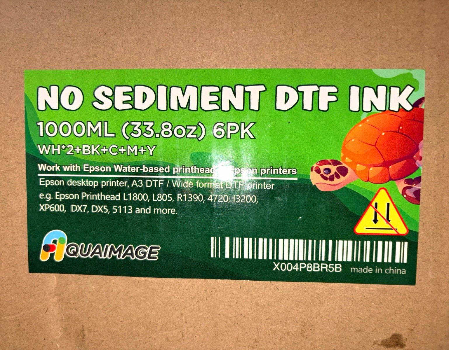DTF Ink 6000ML Premium No Sediment 6x1000ML CMYK+2W Direct Transfer Film Ink