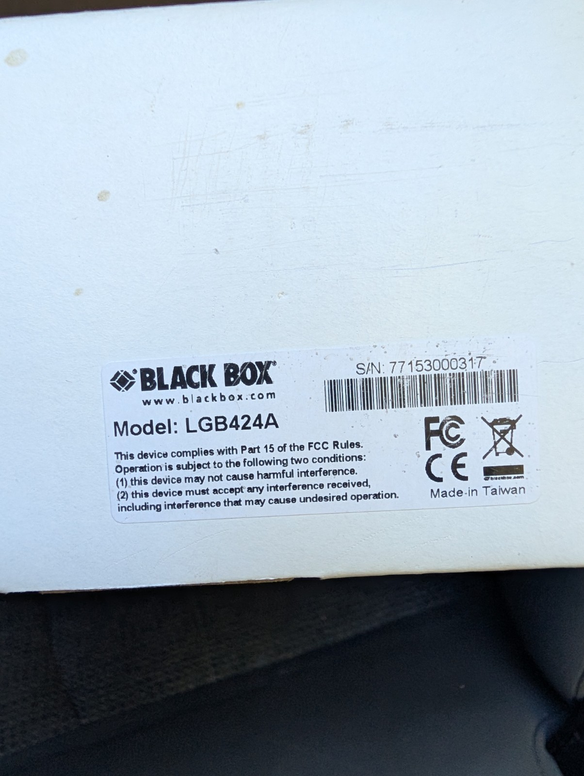 Black Box 24 Port Unmanaged Gigabit switch  LGB424A 