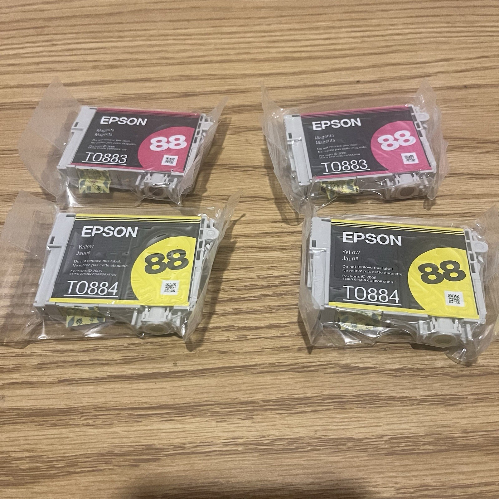 Epson 88 4 New Genuine Ink Cartridges Lot 2 Magenta 2 Yellow Sealed