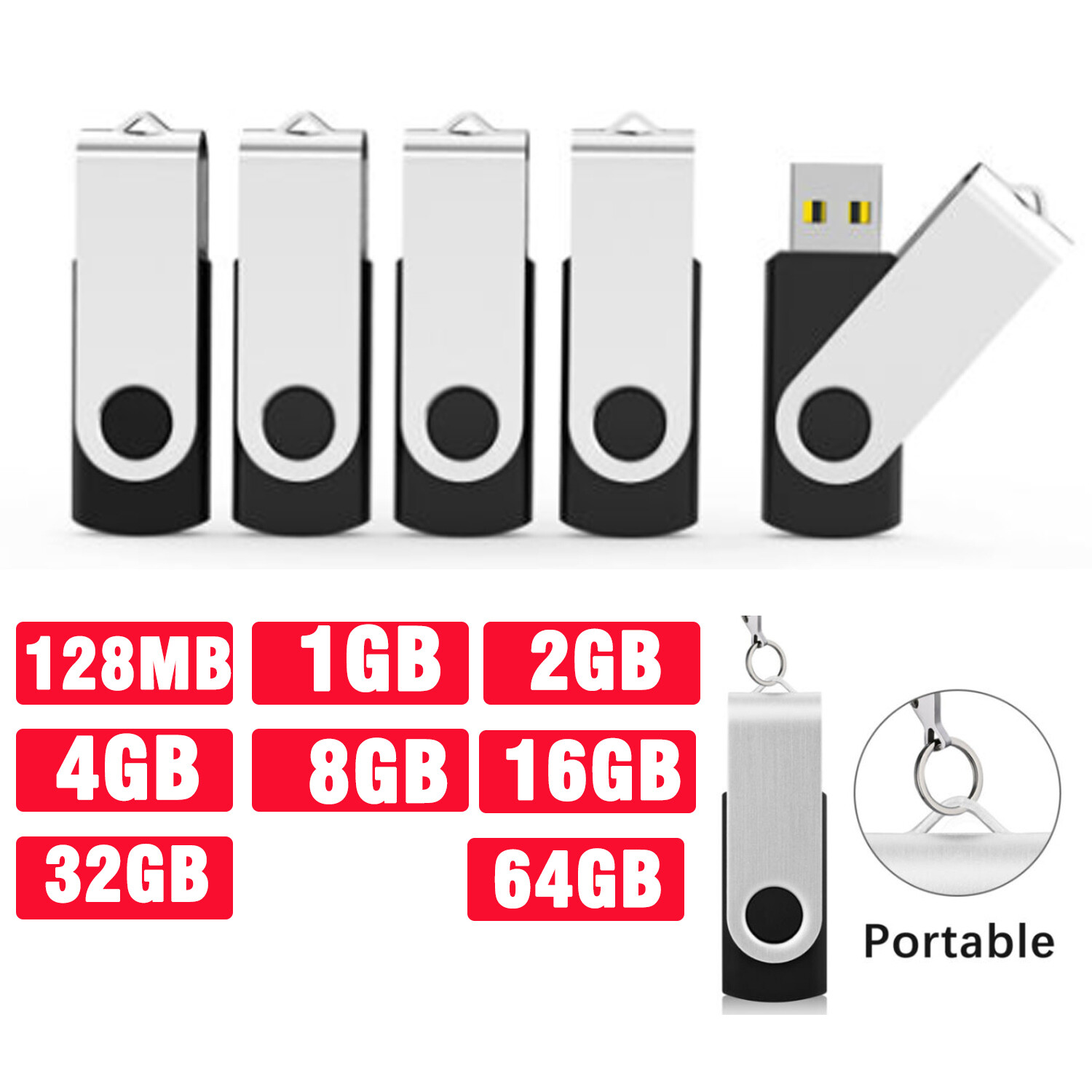 128MB 1G 2G 4G 8G 16G 32G 64GB USB 2.0 Flash Drive Thumb Drive Memory Stick LOT