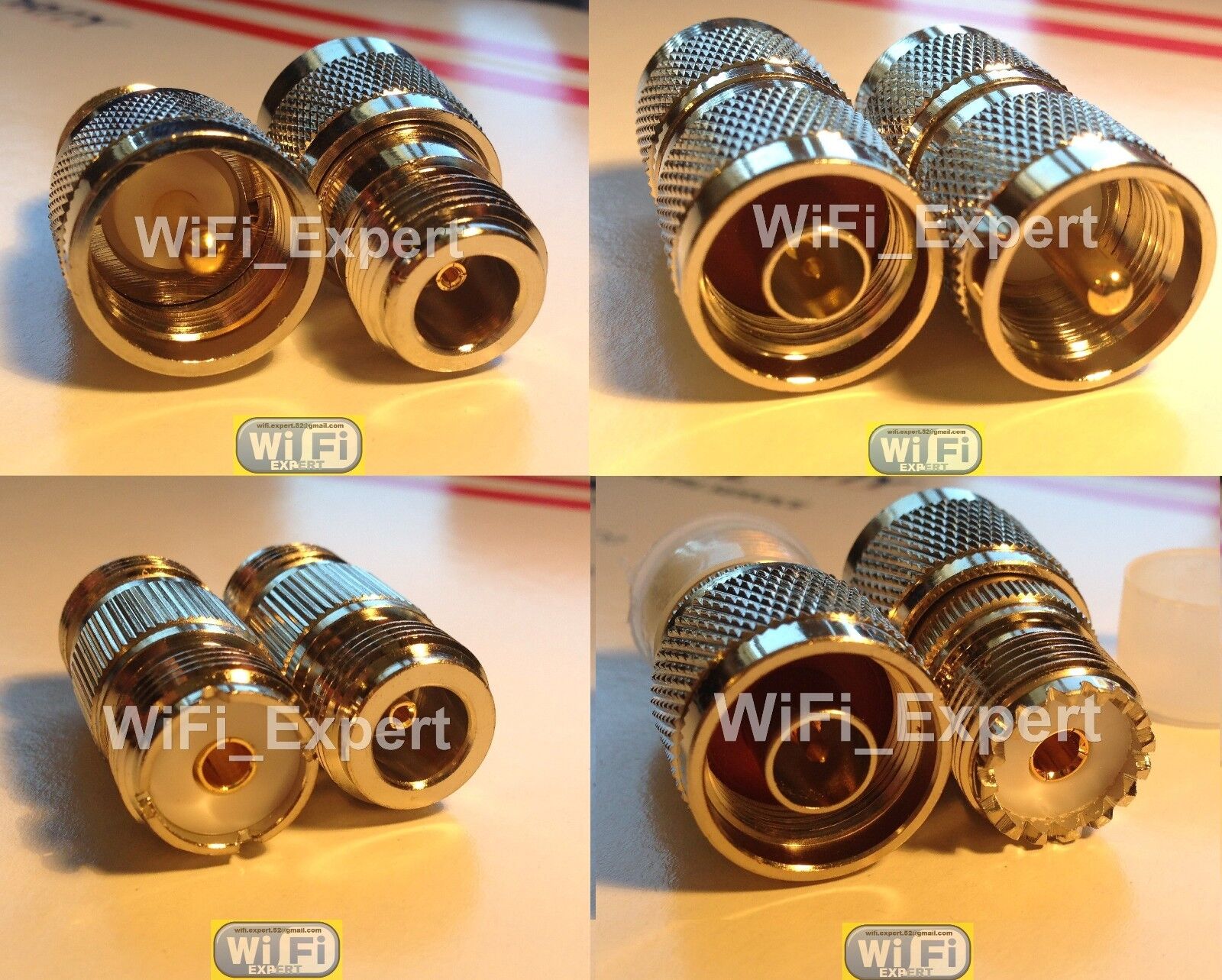 4pc/set RF coaxial adapter connector Kit N male/female to UHF PL-259 SO-239 M/F