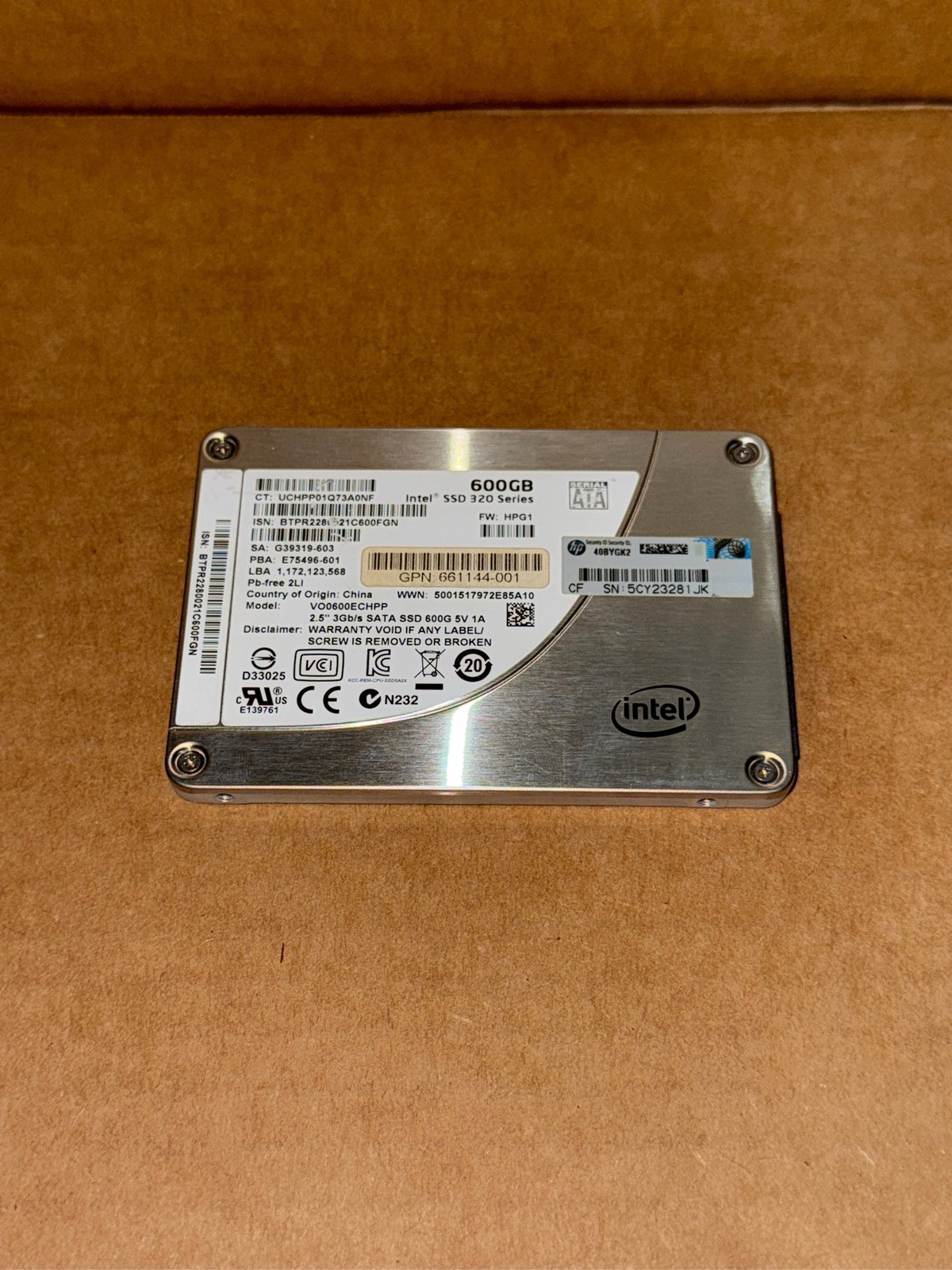 Intel 320 Series 600GB 2.5" SATA Solid State Drive SSDSA2CW600G3