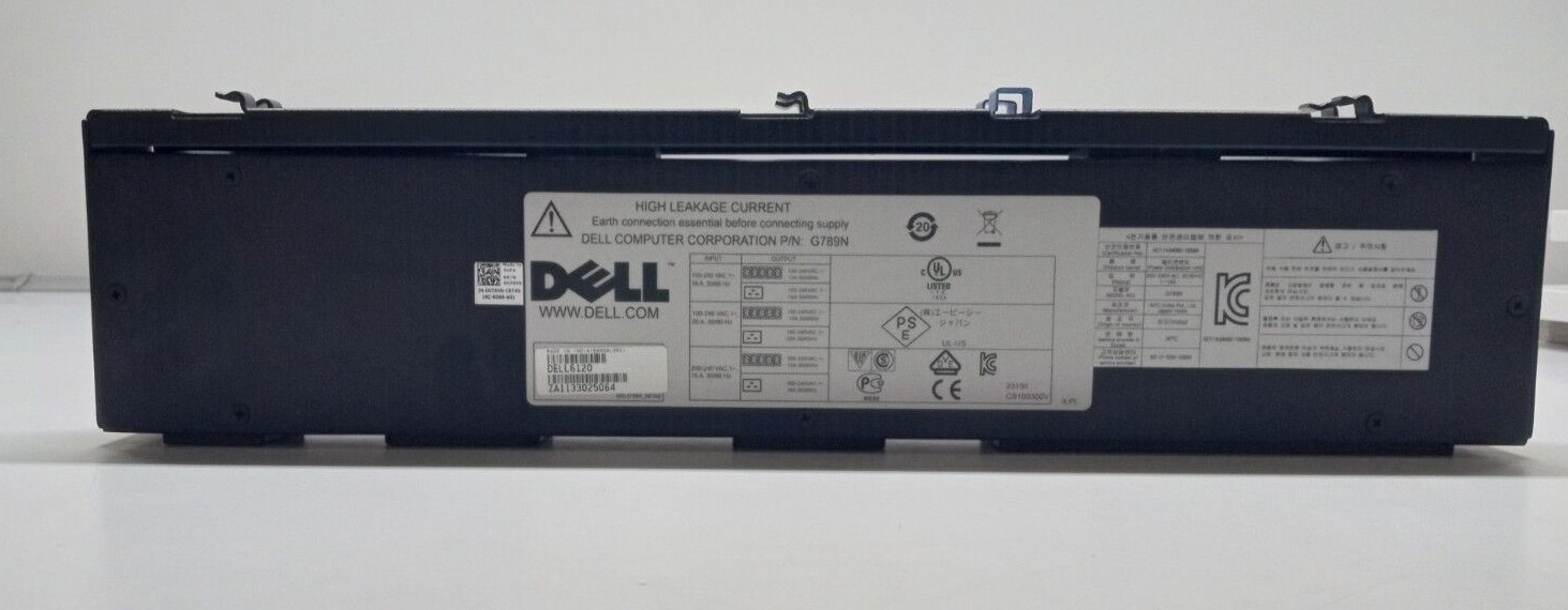 Dell Rack PDU 120V 20A 1U (7) C13 (2) C19 G789N Power Distribution DELL6120