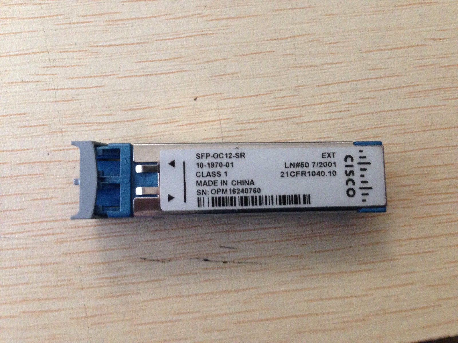Cisco SFP-OC12-SR OC12/STM-4 MMF 1310nm 2KM SFP Transceiver Module 10-1970-01