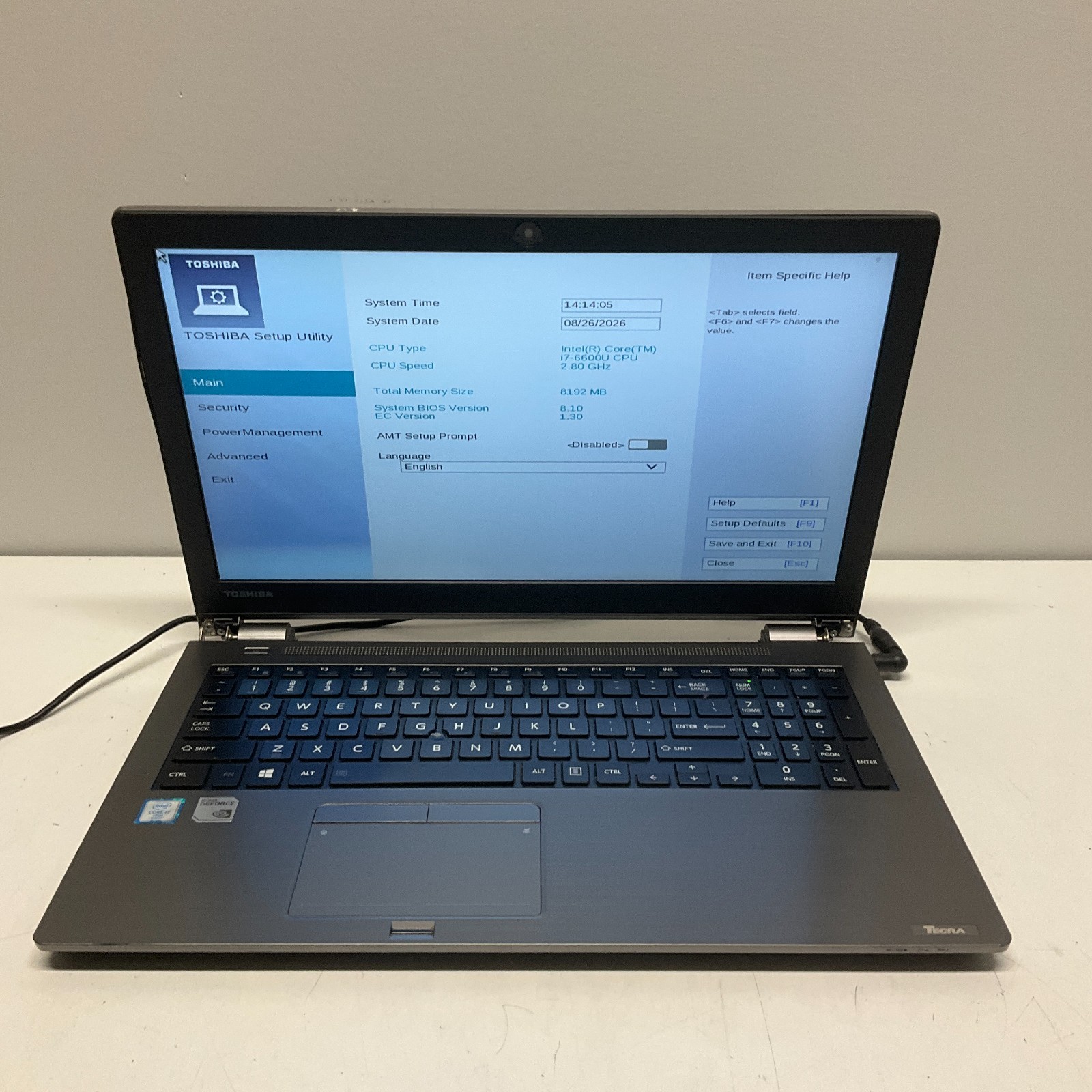 Toshiba Tecra Z50-C 15.6" i7-6600u 8GB RAM NO HDD NO OS NO BATTERY Laptop
