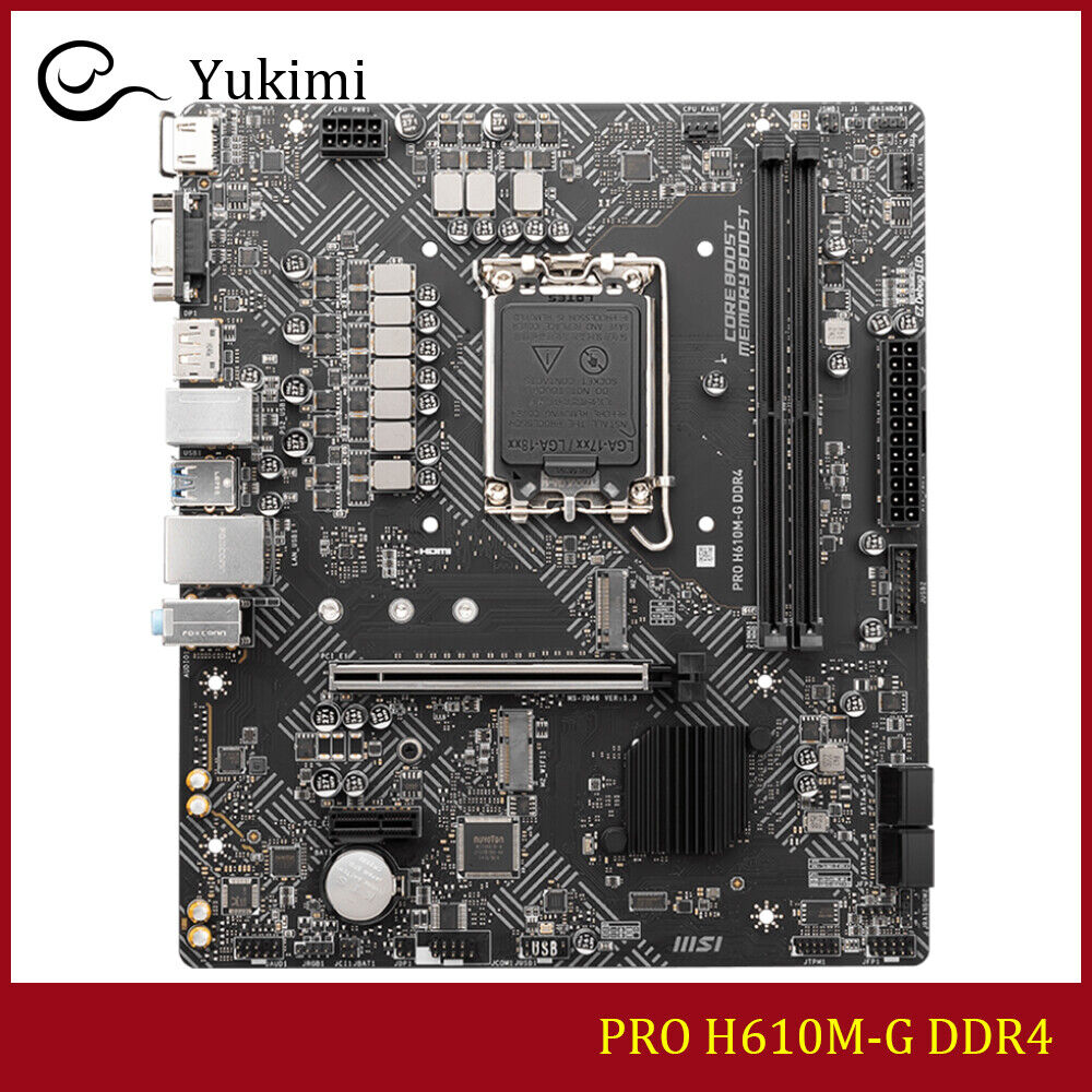 FOR MSI PRO H610M-G DDR4 AMD 64GB VGA HDMI 12th Gen mATX Motherboard