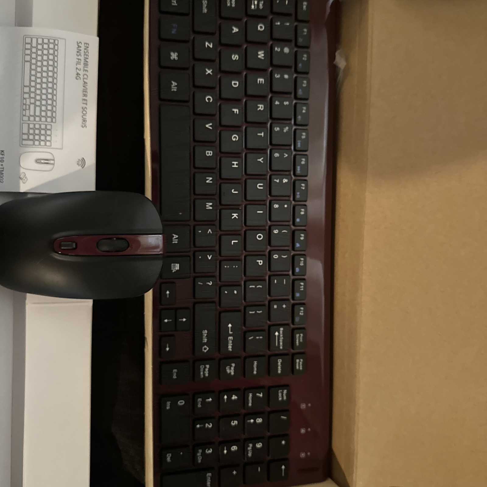 Cimetech Wireless Keyboard And Mouse Black And Maroon 