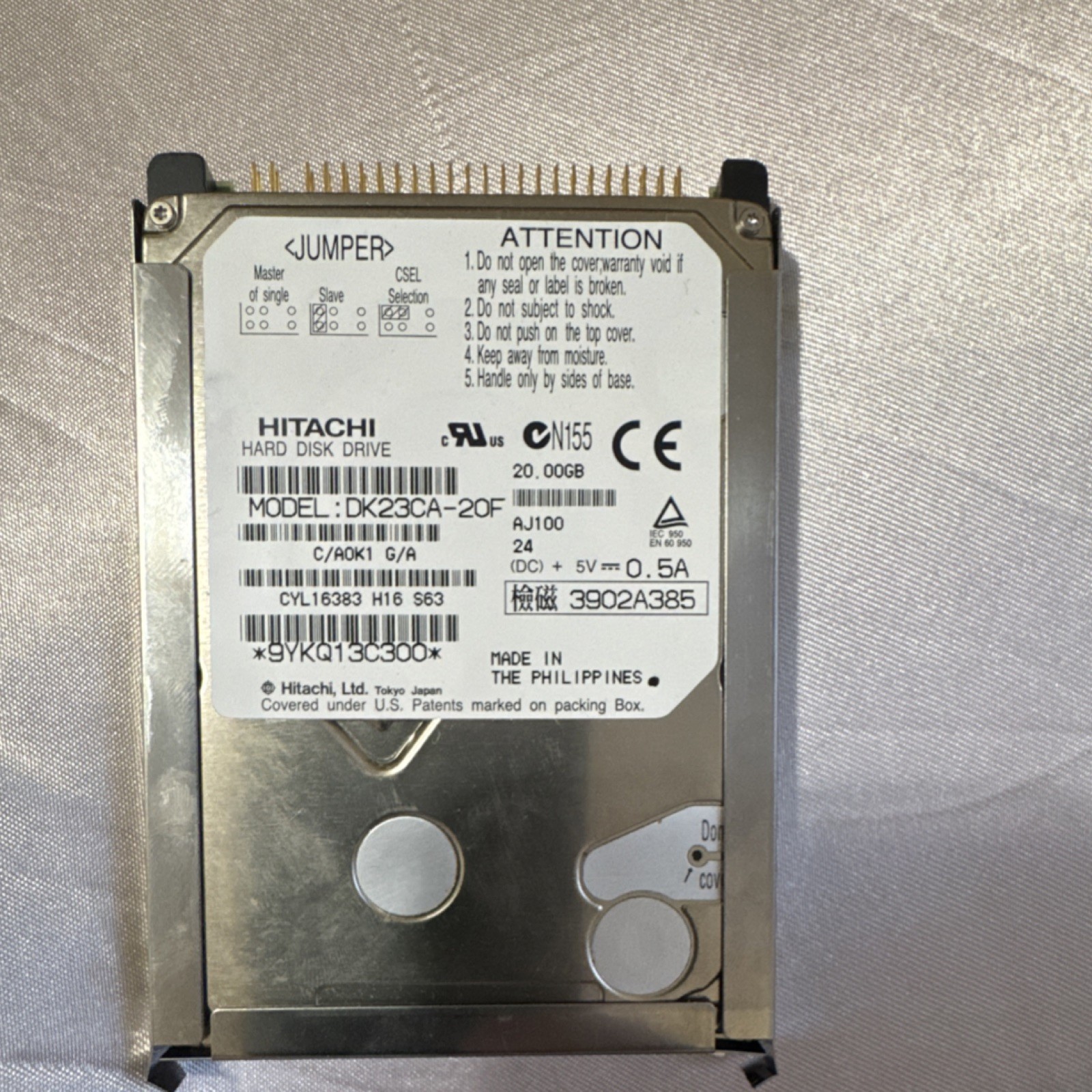 Hitachi DK23CA-20F 20GB 2.5" IDE 4200RPM Internal Laptop HDD Silver