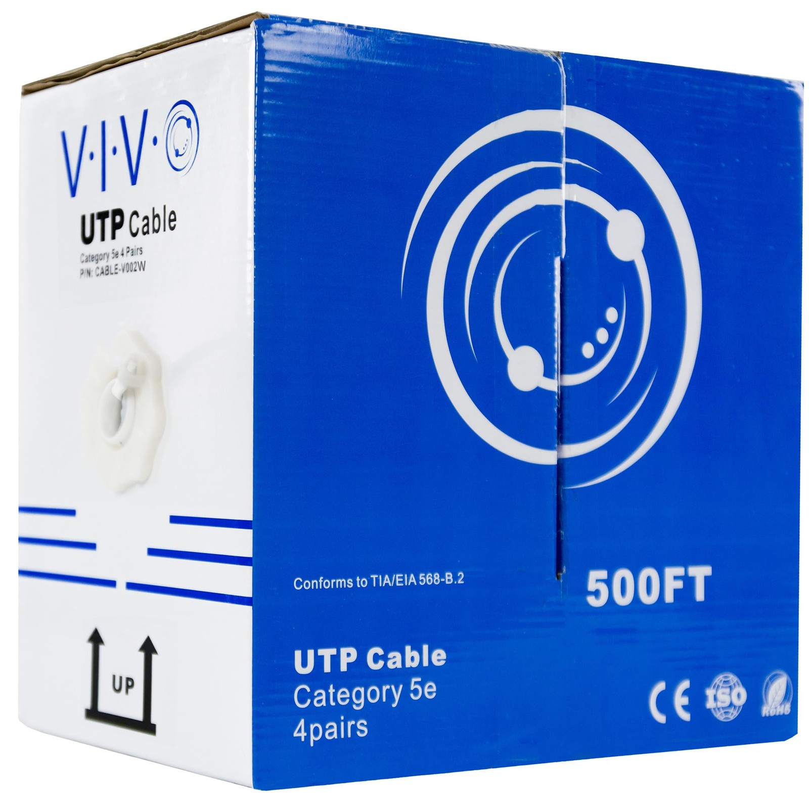 VIVO 500ft Bulk Cat5e, CCA Ethernet Cable, 24 AWG, UTP Pull Box, Cat-5e Wire, In