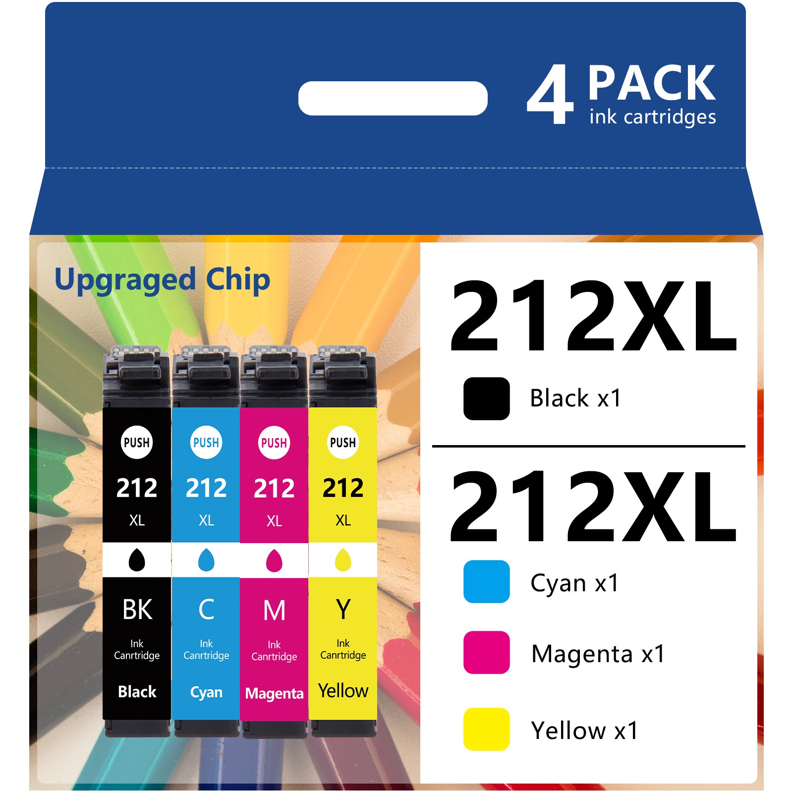 4P 212XL T212XL Ink Cartridges For Epson WorkForce WF-2830 WF2850 XP4100 printer