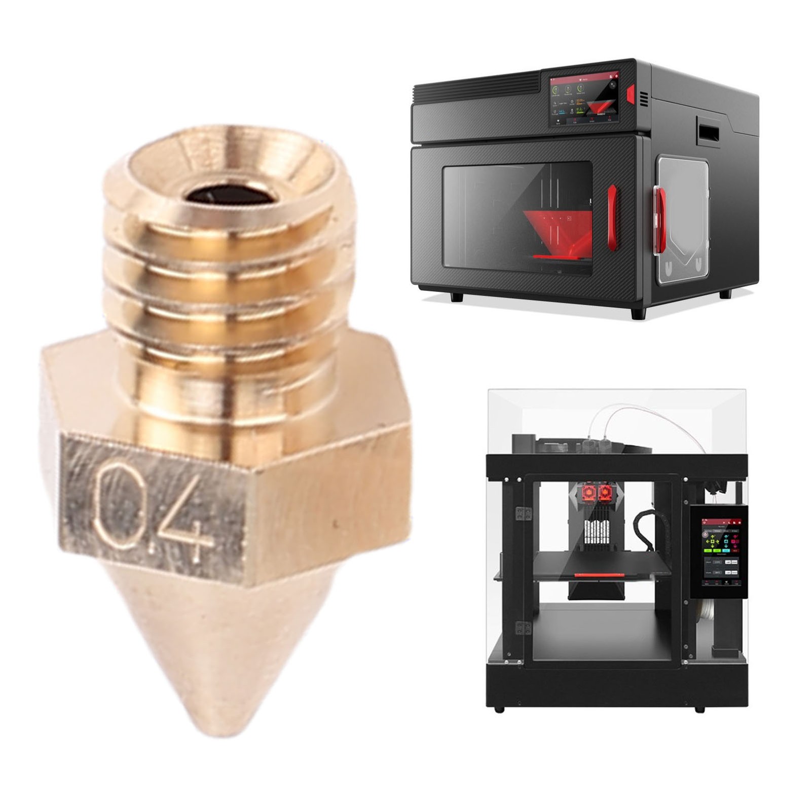 2Pcs 3D Printer Brass Nozzle Fit for Raise3D N 0.4MM Brass Accuracy Hot End HOT