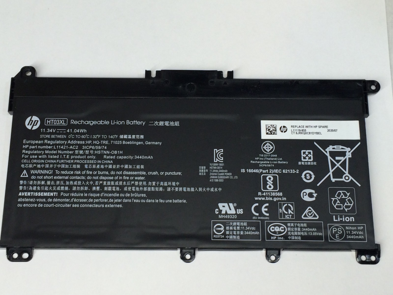 HP 250 G7 Battery L11119-855, HT03041XL, L11421-AC2, HSTNN-OB1H Original OEM