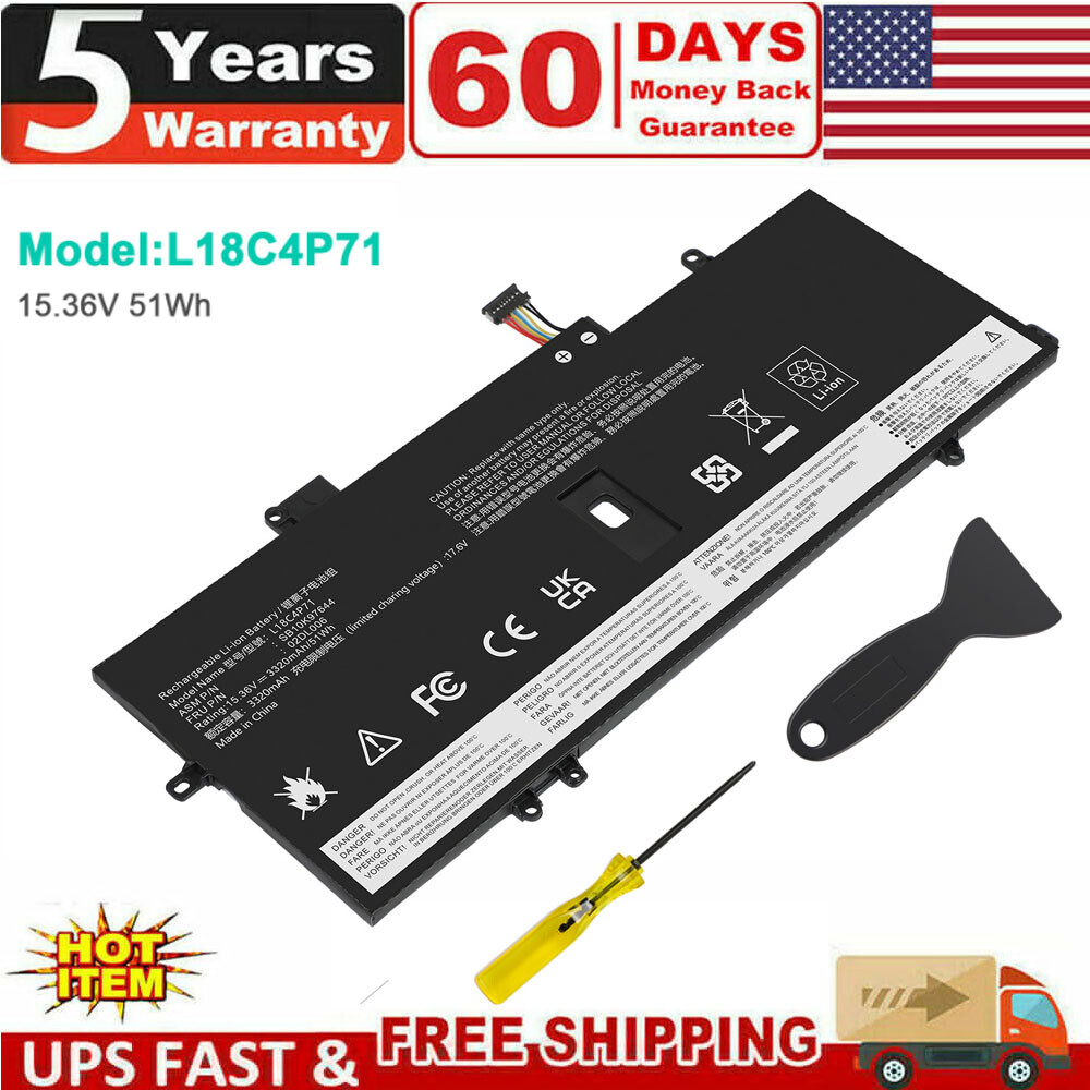 L18C4P71 L18L4P71 L18M4P72 Battery For Lenovo ThinkPad X1 Carbon 7th 8th Gen