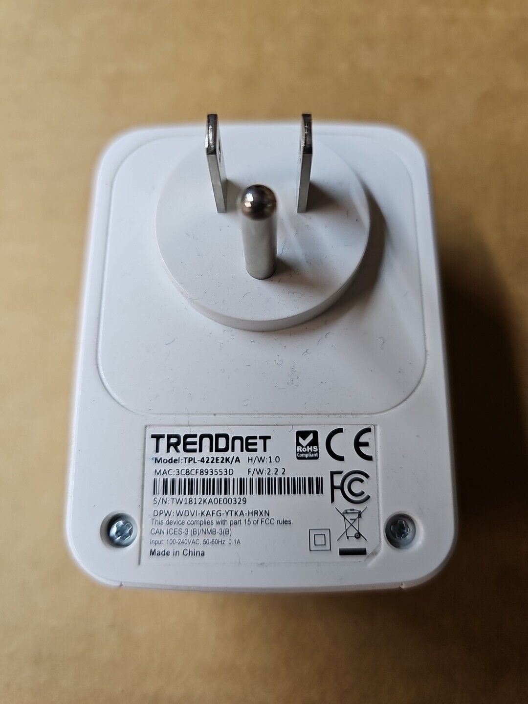 Trendnet Model TPL-422E2k/A Powerline 1300 av2 adapter kit