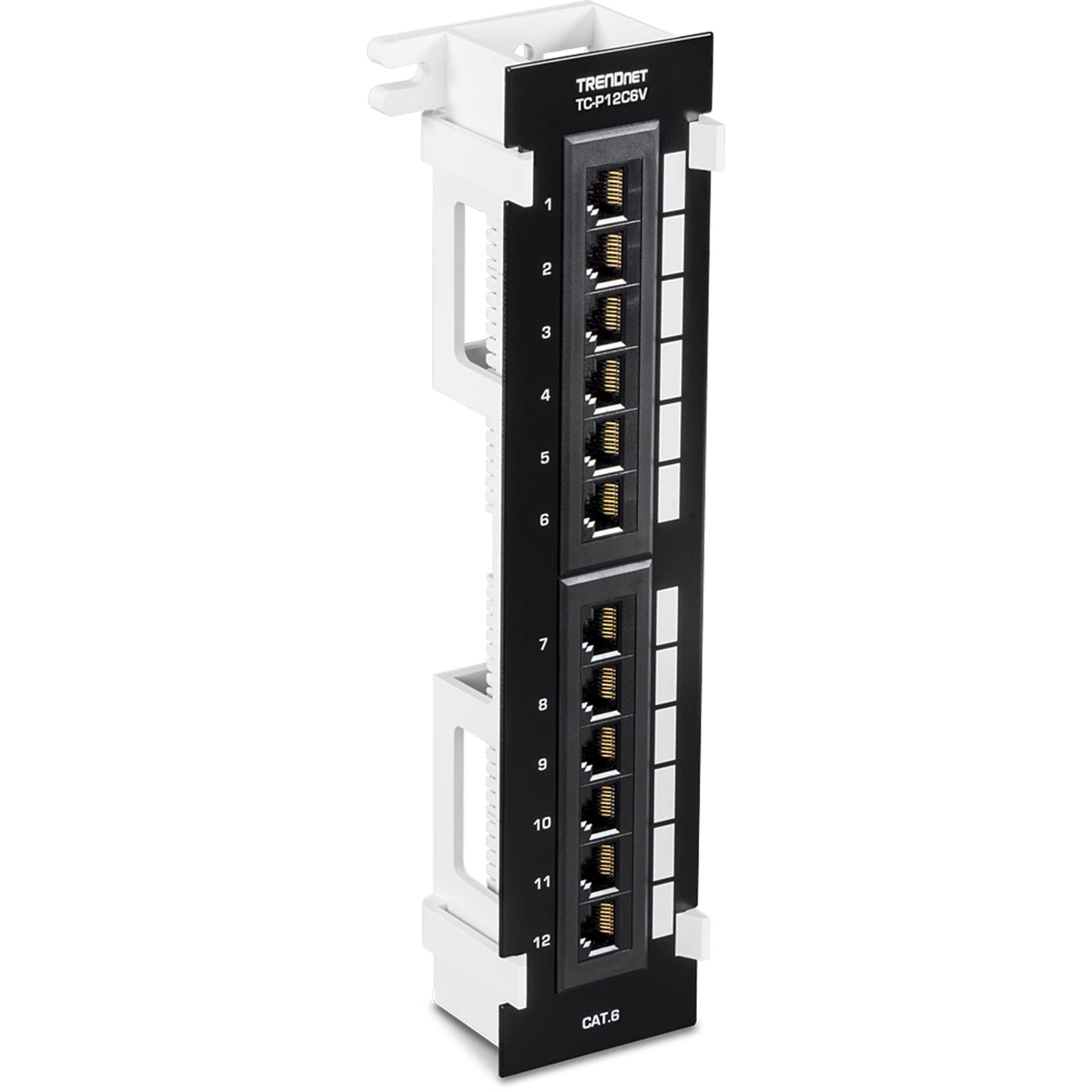 12-Port Cat6 Unshielded Patch Panel,TC-P12C6V, Wall Mount,Included 89D Bracke...