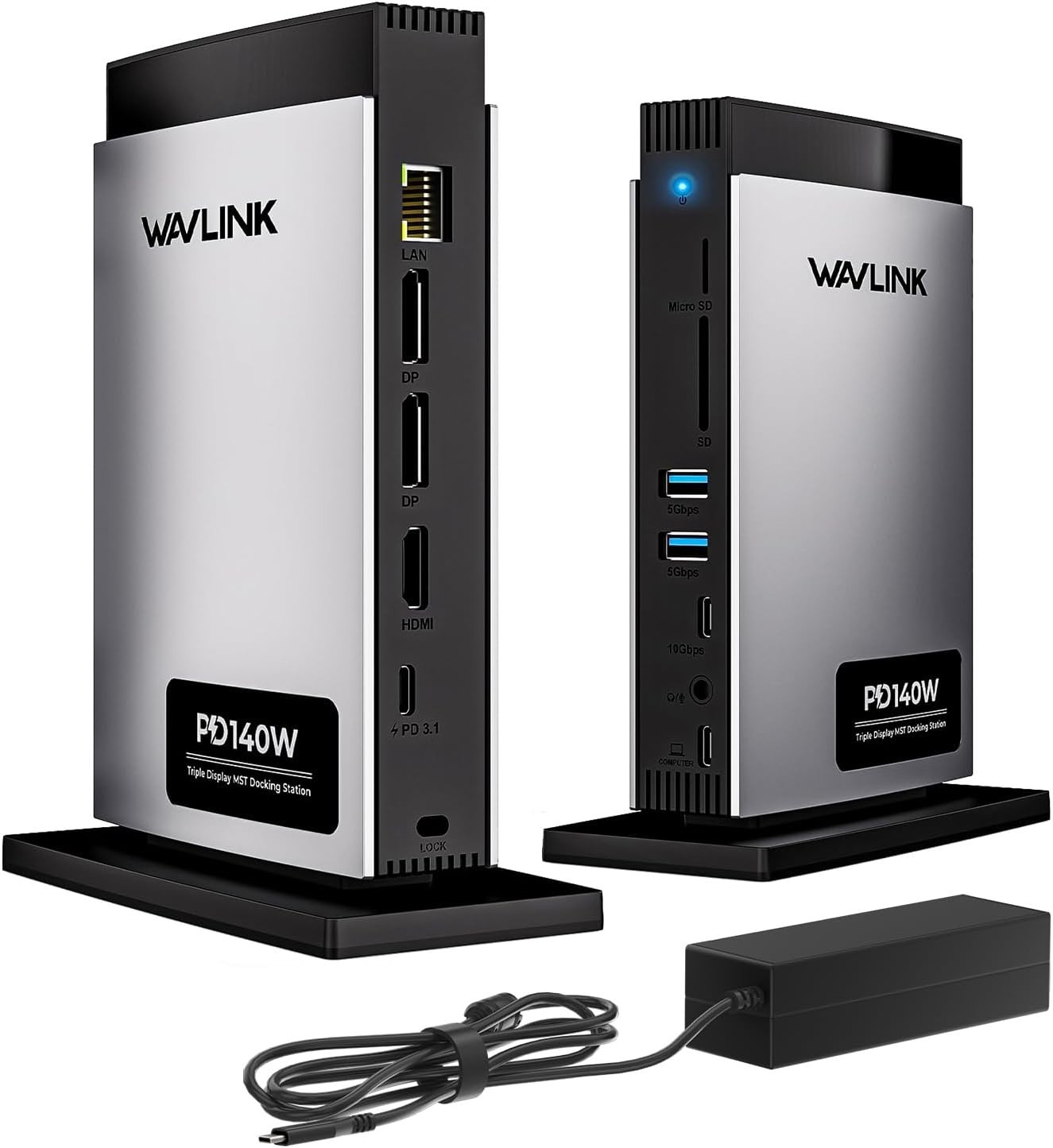 Laptop Docking Station 3 Monitors, 11-in-1 USB C Docking Station with 125W PD3.1