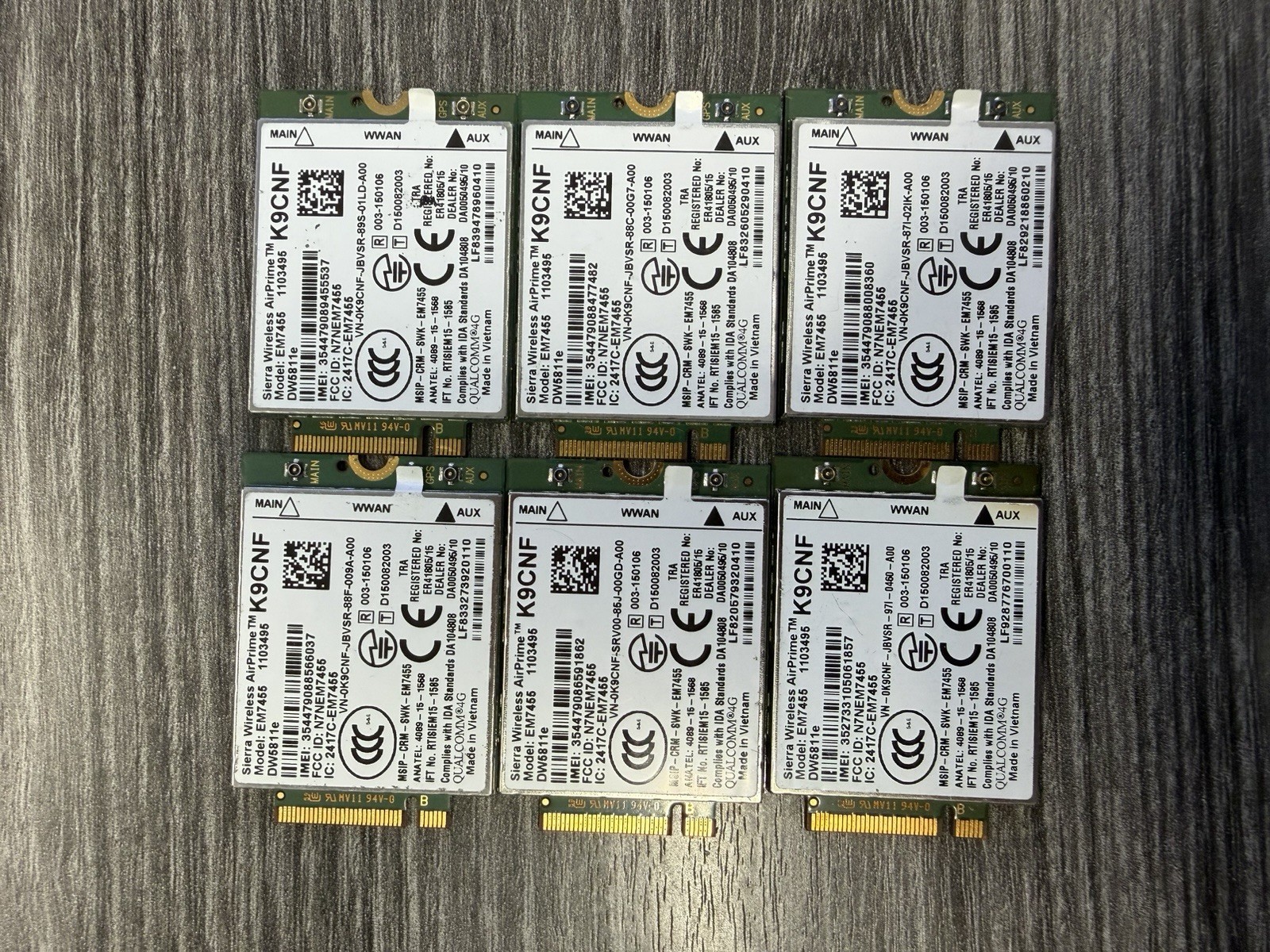 LOT OF 12  Dell OEM Wireless 5811E DW5811e M.2 Broadband Wireless Card K9CNF