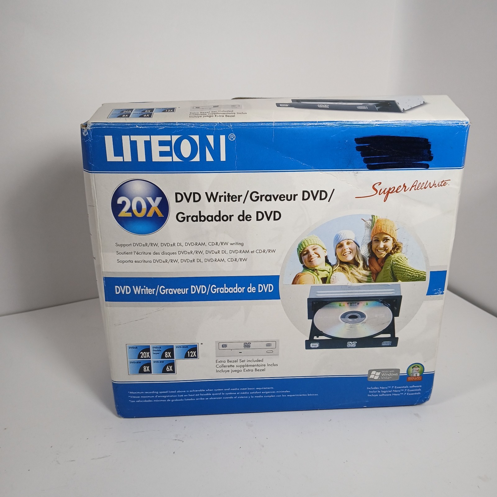 LITEON 20X DVD Writer Super All Write DVDRW W/Bezel Set NO Software CD