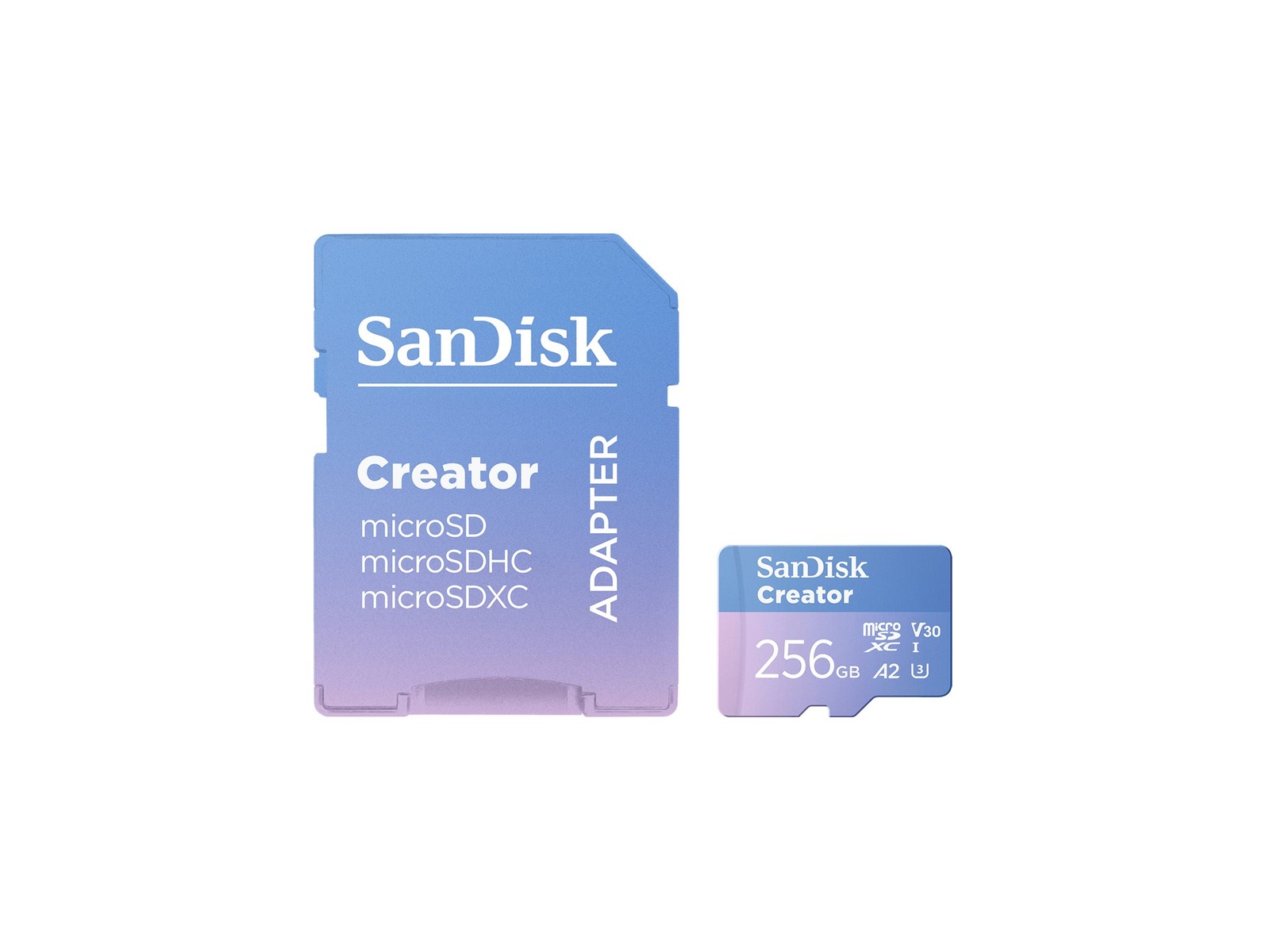 SanDisk Extreme microSD+SD/s Creator Secure Digital (SD) 256 SDSQXAV-256G-GN6MS